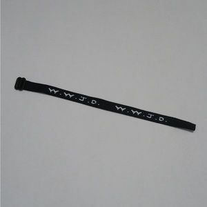 BLACK WWJD W.W.J.D WHAT WOULD JESUS DO? BRACELET